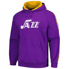 Utah Jazz Hardwood Classics Nights Raglan Pullover Hoodie - Purple | Mitchell & Ness outlet