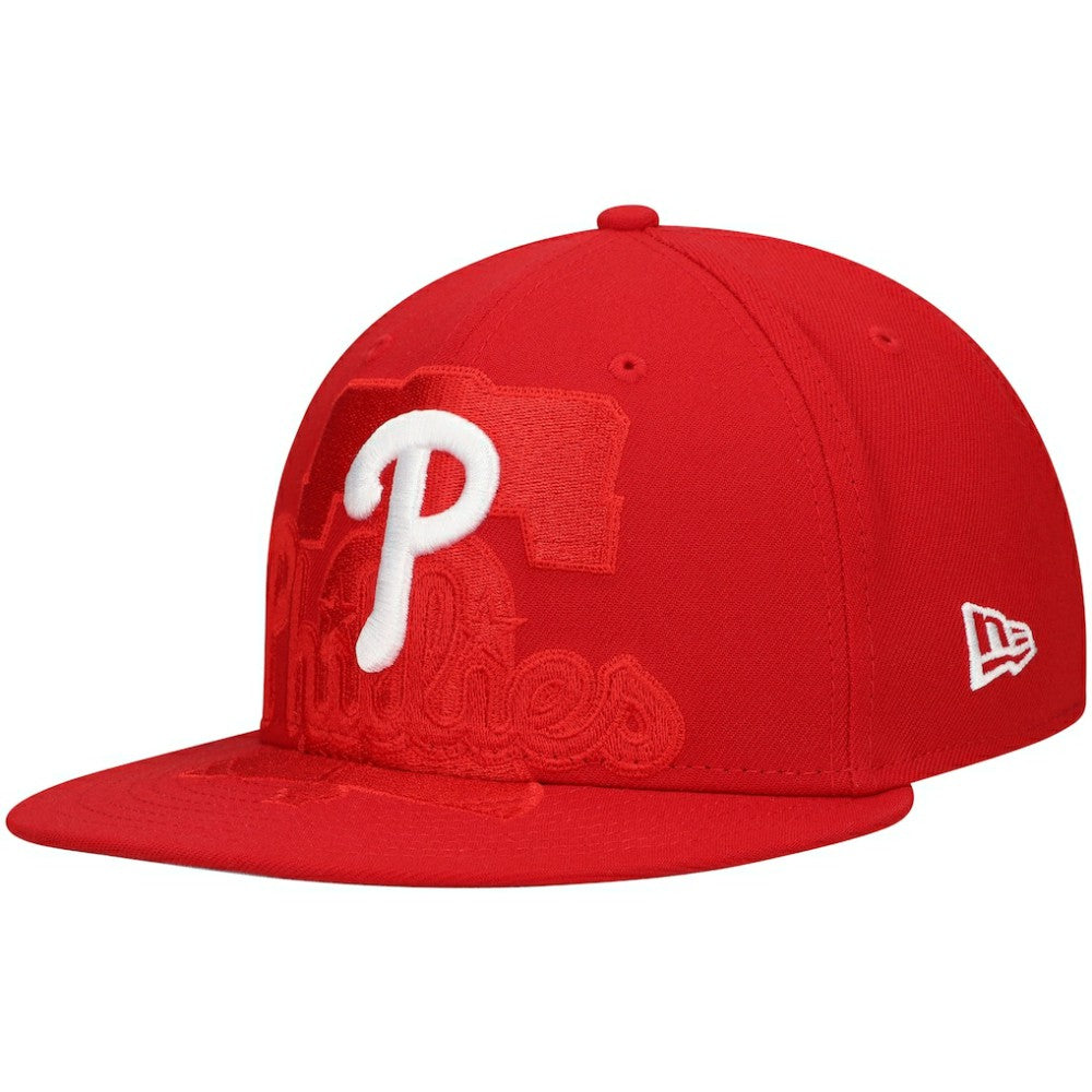 Philadelphia Phillies Shadow Logo 59FIFTY Fitted Hat - Red | New Era