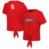 St. Louis Cardinals The Wild Collective Women's Twist Front T-Shirt - Red
