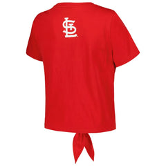 St. Louis Cardinals The Wild Collective Women's Twist Front T-Shirt - Red