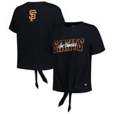 San Francisco Giants The Wild Collective Women's Twist Front T-Shirt - Black