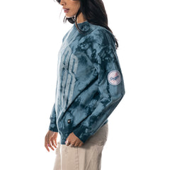 Los Angeles Dodgers The Wild Collective Women's Overdyed Pullover Sweatshirt - Blue