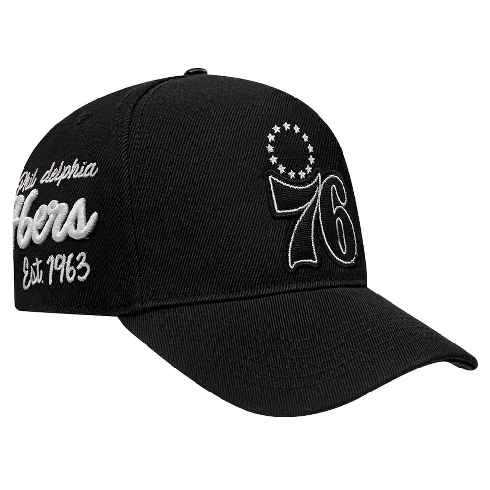Philadelphia 76ers Pro Standard Paint the City Pinch Front Snapback Hat - Black shop