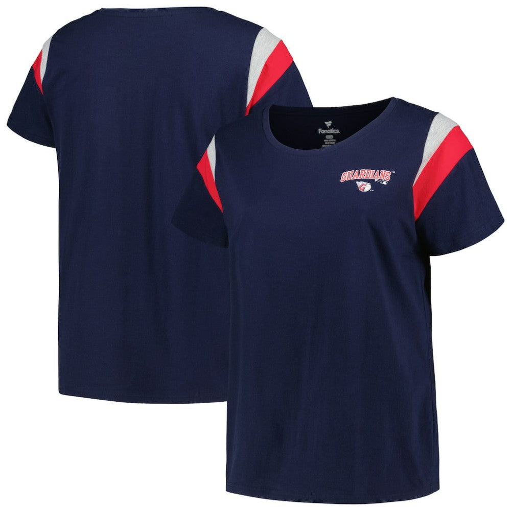 Cleveland Guardians Profile Women's Plus Size Scoop Neck T-Shirt - Navy