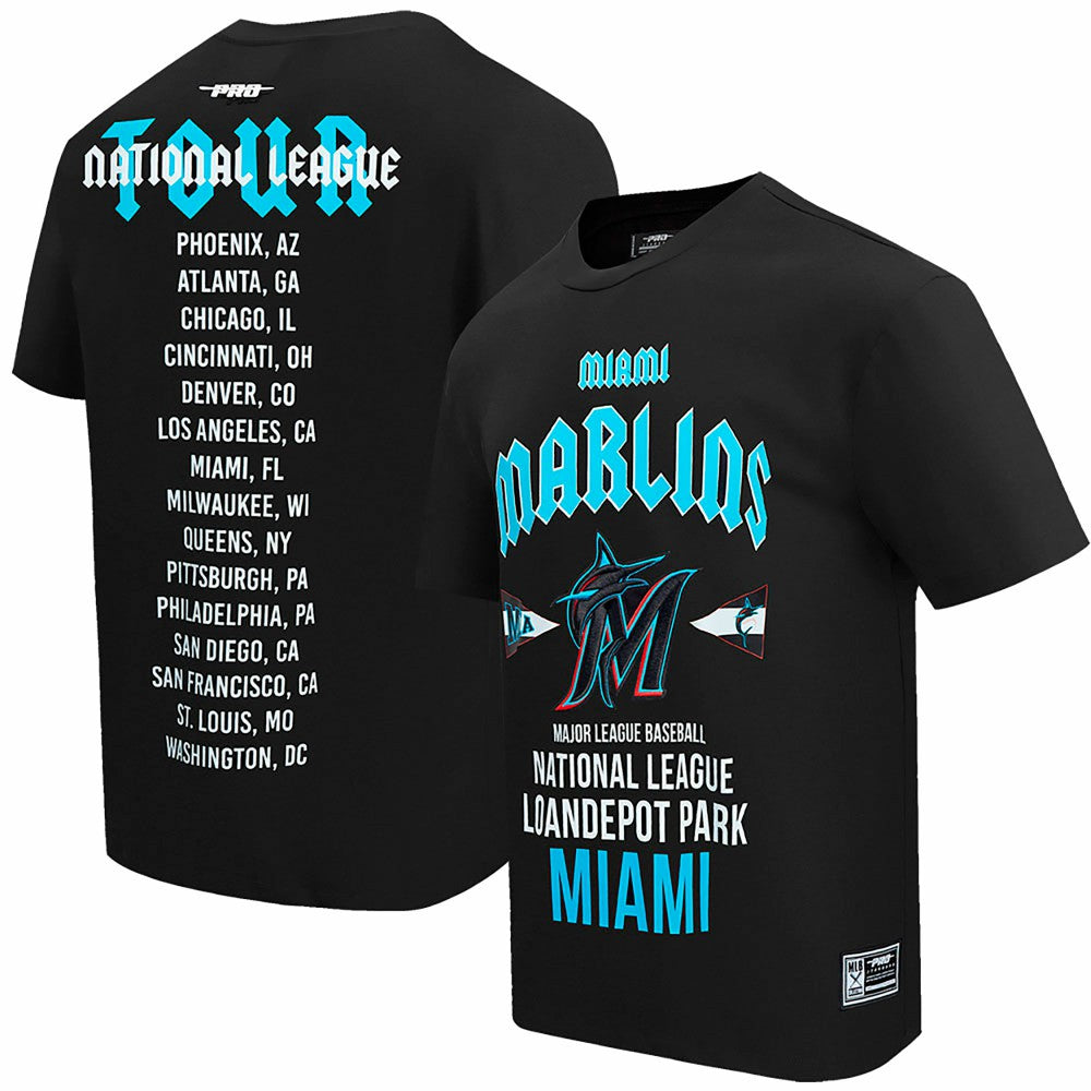 Miami Marlins Pro Standard Oversized City Tour T-Shirt - Black