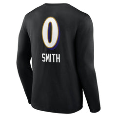 Roquan Smith Baltimore Ravens Team Wordmark Player Name & Number Long Sleeve T-Shirt - Black on sale