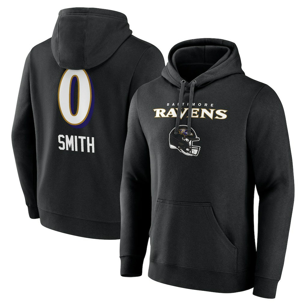 Roquan Smith Baltimore Ravens Team Wordmark Player Name & Number Pullover Hoodie - Black cheap