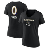 Roquan Smith Baltimore Ravens Women's Team Wordmark Player Name & Number V-Neck T-Shirt - Black online