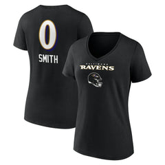 Roquan Smith Baltimore Ravens Women's Team Wordmark Player Name & Number V-Neck T-Shirt - Black online