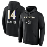 Kyle Hamilton Baltimore Ravens Team Wordmark Player Name & Number Pullover Hoodie - Black online