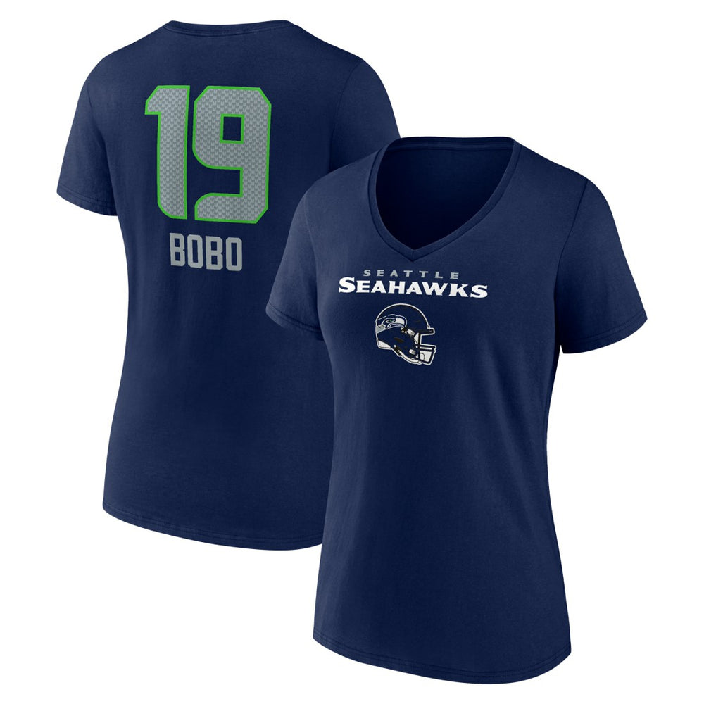 Jake Bobo Seattle Seahawks Women's Team Wordmark Player Name & Number V-Neck T-Shirt - College Navy online