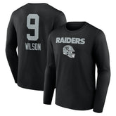 Tyree Wilson Las Vegas Raiders Team Wordmark Player Name & Number Long Sleeve T-Shirt - Black cheap
