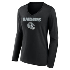 Tyree Wilson Las Vegas Raiders Women's Team Wordmark Player Name & Number Long Sleeve V-Neck T-Shirt - Black sale