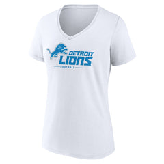 Detroit Lions Women's Lock Up V-Neck T-Shirt - White outlet