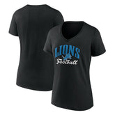Detroit Lions Women's Victory Script V-Neck T-Shirt - Black discount