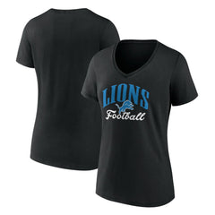Detroit Lions Women's Victory Script V-Neck T-Shirt - Black discount