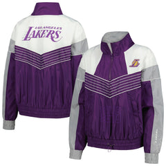 Los Angeles Lakers The Wild Collective Women's Courtside Half-Zip Track Jacket - Purple shop