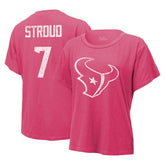 C.J. Stroud Houston Texans Majestic Threads Women's Name & Number T-Shirt - Pink online