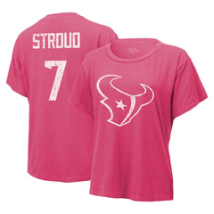 C.J. Stroud Houston Texans Majestic Threads Women's Name & Number T-Shirt - Pink online