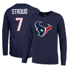 C.J. Stroud Houston Texans Majestic Threads Name & Number Long Sleeve T-Shirt – Navy on sale