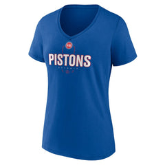 Ausar Thompson Detroit Pistons Women's Behind The Back Name & Number V-Neck T-Shirt sale - Blue on sale