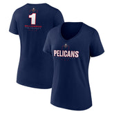 Zion Williamson New Orleans Pelicans Women's Behind The Back Name & Number V-Neck T-Shirt - Navy sale
