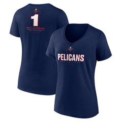 Zion Williamson New Orleans Pelicans Women's Behind The Back Name & Number V-Neck T-Shirt - Navy sale