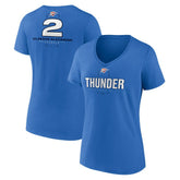 Shai Gilgeous-Alexander Oklahoma City Thunder Women's Behind The Back Name & Number V-Neck T-Shirt - Blue on sale