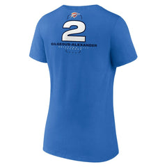 Shai Gilgeous-Alexander Oklahoma City Thunder Women's Behind The Back Name & Number V-Neck T-Shirt - Blue on sale