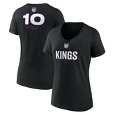 Domantas Sabonis Sacramento Kings Women's Behind The Back Name & Number V-Neck T-Shirt - Black sale