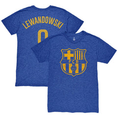 Robert Lewandowski Barcelona 1863FC Player Name & Number Twisted Tri-Blend Slub T-Shirt - Heather Royal shop