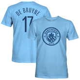 Kevin De Bruyne Manchester City 1863FC Player Name & Number Twisted Tri-Blend Slub T-Shirt - Sky Blue for sale