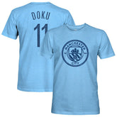 Jeremy Doku Manchester City 1863FC Player Name & Number Twisted Tri-Blend Slub T-Shirt - Sky Blue for sale