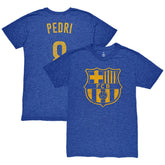 Pedri Barcelona 1863FC Player Name & Number Twisted Tri-Blend Slub T-Shirt - Heather Royal for sale