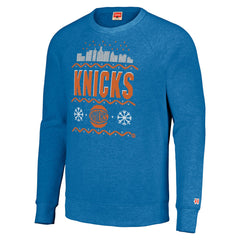 New York Knicks Homage Unisex Holiday Raglan Pullover Sweatshirt - Blue online