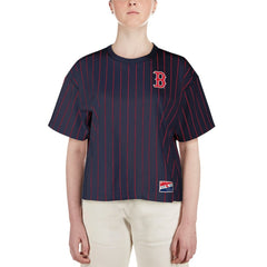 Boston Red Sox Women's Boxy Pinstripe T-Shirt - Navy | New Era