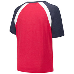 Atlanta Braves Women's Plus Size Raglan V-Neck T-Shirt - Red | New Era