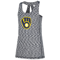 Milwaukee Brewers Women's Space Dye Keyhole Back Tank Top - Navy | New Era