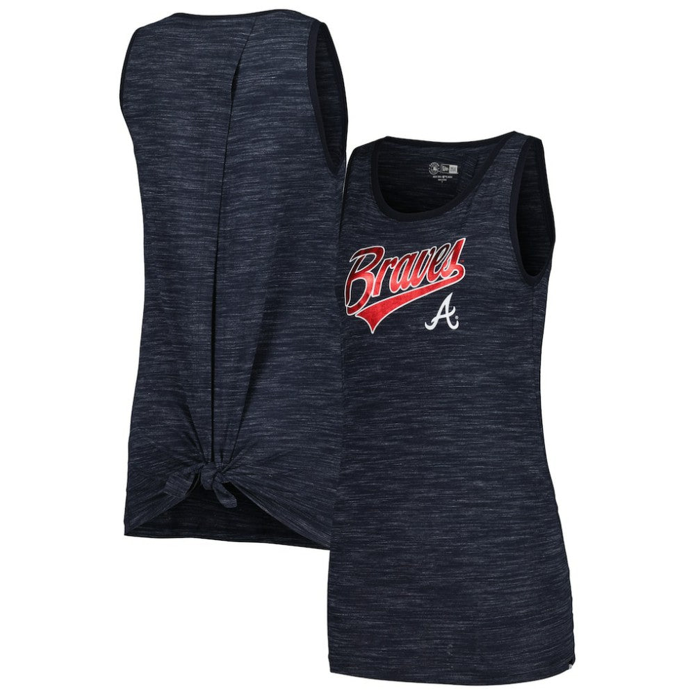 Atlanta Braves Women's Space-Dye Active Tank Top - Navy | New Era