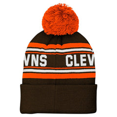 Cleveland Browns Youth Jacquard Cuffed Knit Hat with Pom - Brown outlet