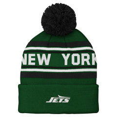 New York Jets Youth Jacquard Cuffed Knit Hat with Pom - Green cheap
