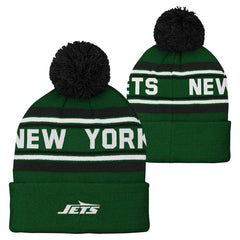 New York Jets Youth Jacquard Cuffed Knit Hat with Pom - Green cheap