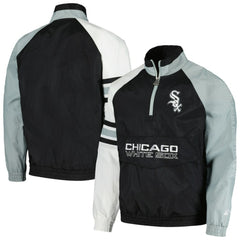 Chicago White Sox Starter Elite Raglan Half-Zip Jacket - Black/White
