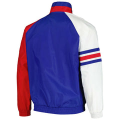 Chicago Cubs Starter Elite Raglan Half-Zip Jacket - Royal/Red