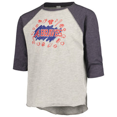 Atlanta Braves Soft as a Grape Youth Raglan 3/4 Sleeve T-Shirt - Heather Gray