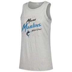 Miami Marlins Soft as a Grape Women's Gauze High Neck Tank Top - Gray