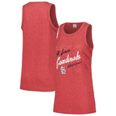 St. Louis Cardinals Soft as a Grape Women's Gauze High Neck Tank Top - Red