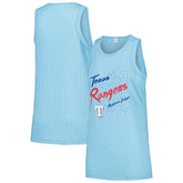 Texas Rangers Soft as a Grape Women's Gauze High Neck Tank Top - Light Blue
