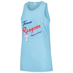 Texas Rangers Soft as a Grape Women's Gauze High Neck Tank Top - Light Blue