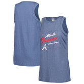Atlanta Braves Soft as a Grape Women's Gauze High Neck Tank Top - Navy